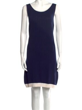CHANEL  vintage Navy Tank Top with Cream Trim and Gold Button size M